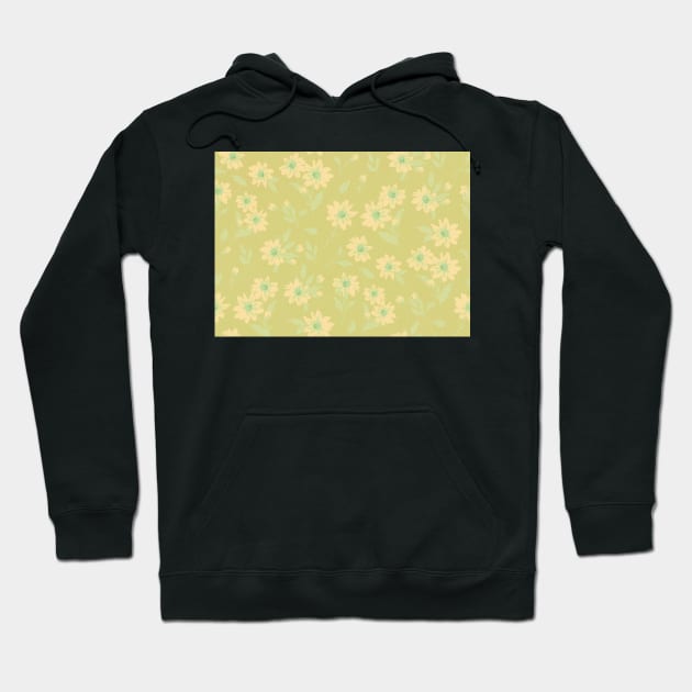 The cute flower pattern in light green spring fresh colours Hoodie by marina63